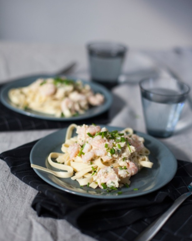 Katkarapupasta à la Tuorekset