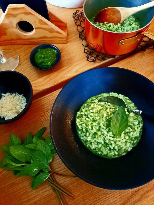 Pinaatti-mintturisotto 
