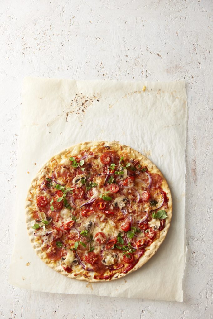Kasvis-chorizopizza