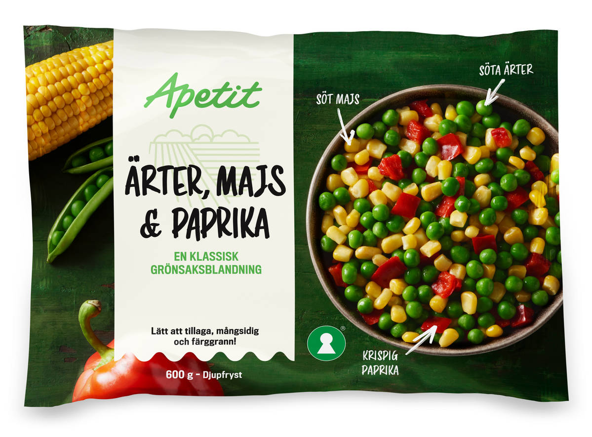 Ärter-majs-paprika 600 g